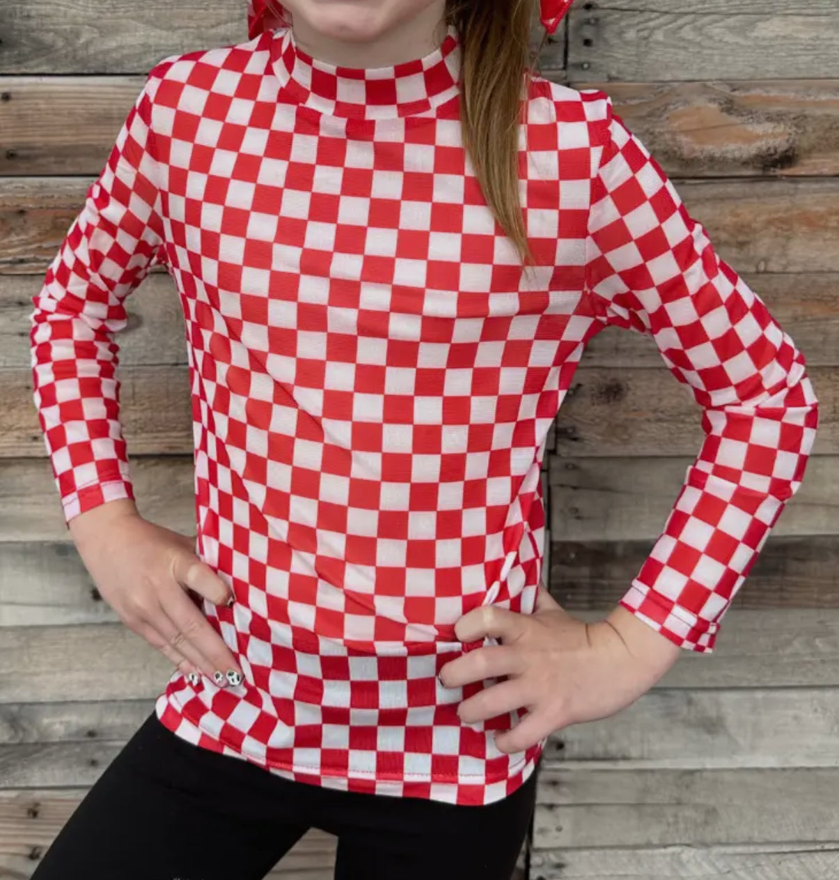 Mommy & Me Checkered Mesh Tops