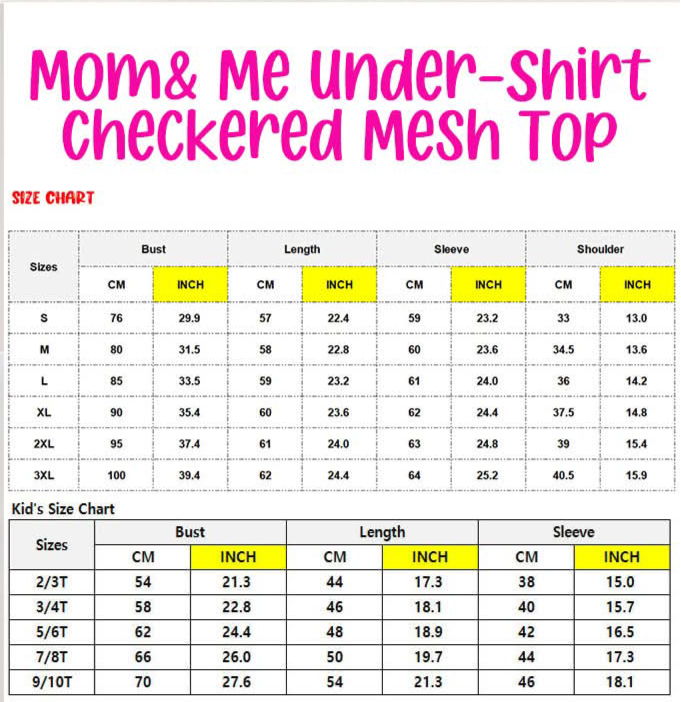 Mommy & Me Checkered Mesh Tops