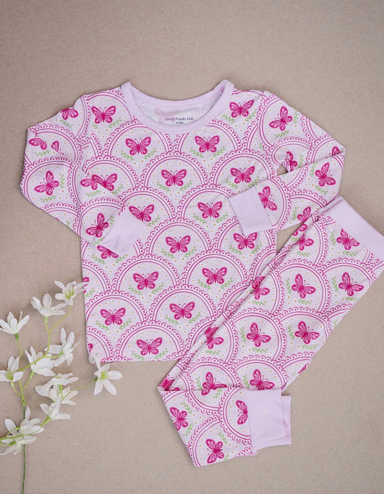 Pink Butterfly Bamboo - 2-Piece Set