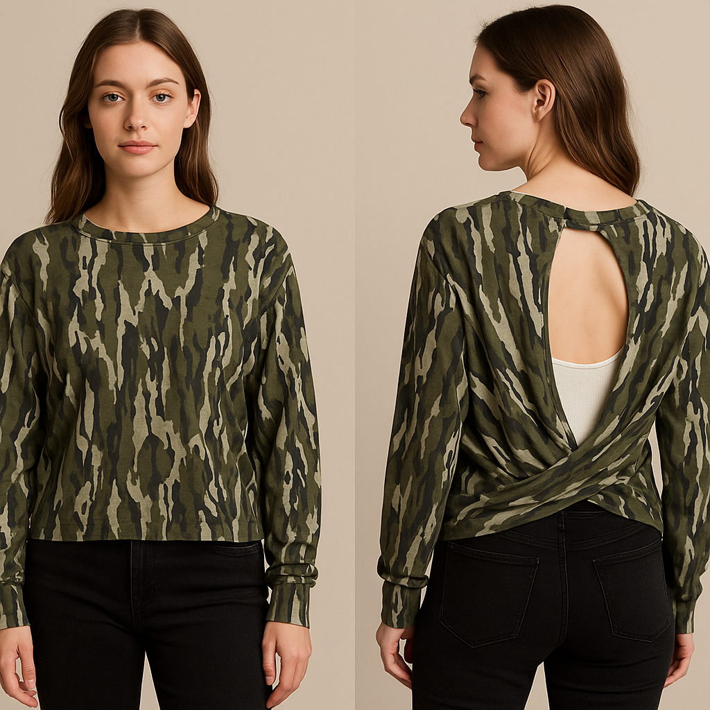 Camo Open Back Top