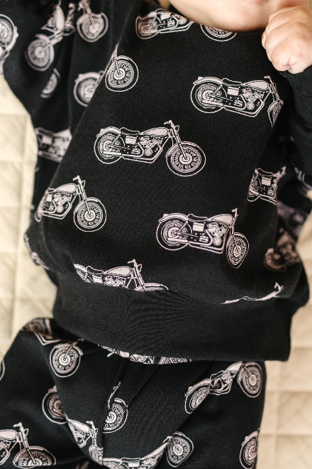 Black Motorcycle Jogger Set