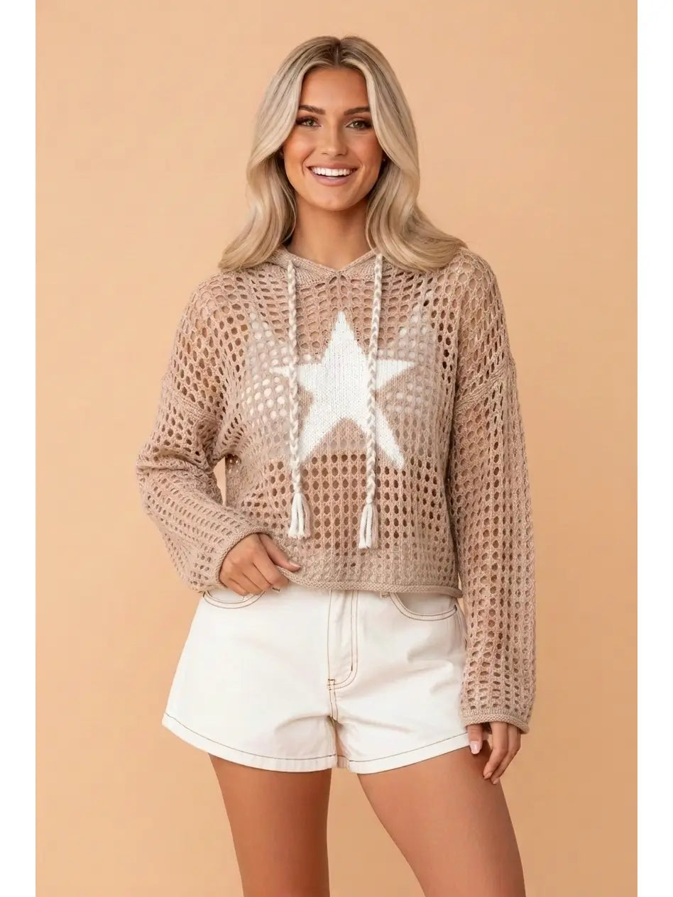 Star Crochet Hoodie