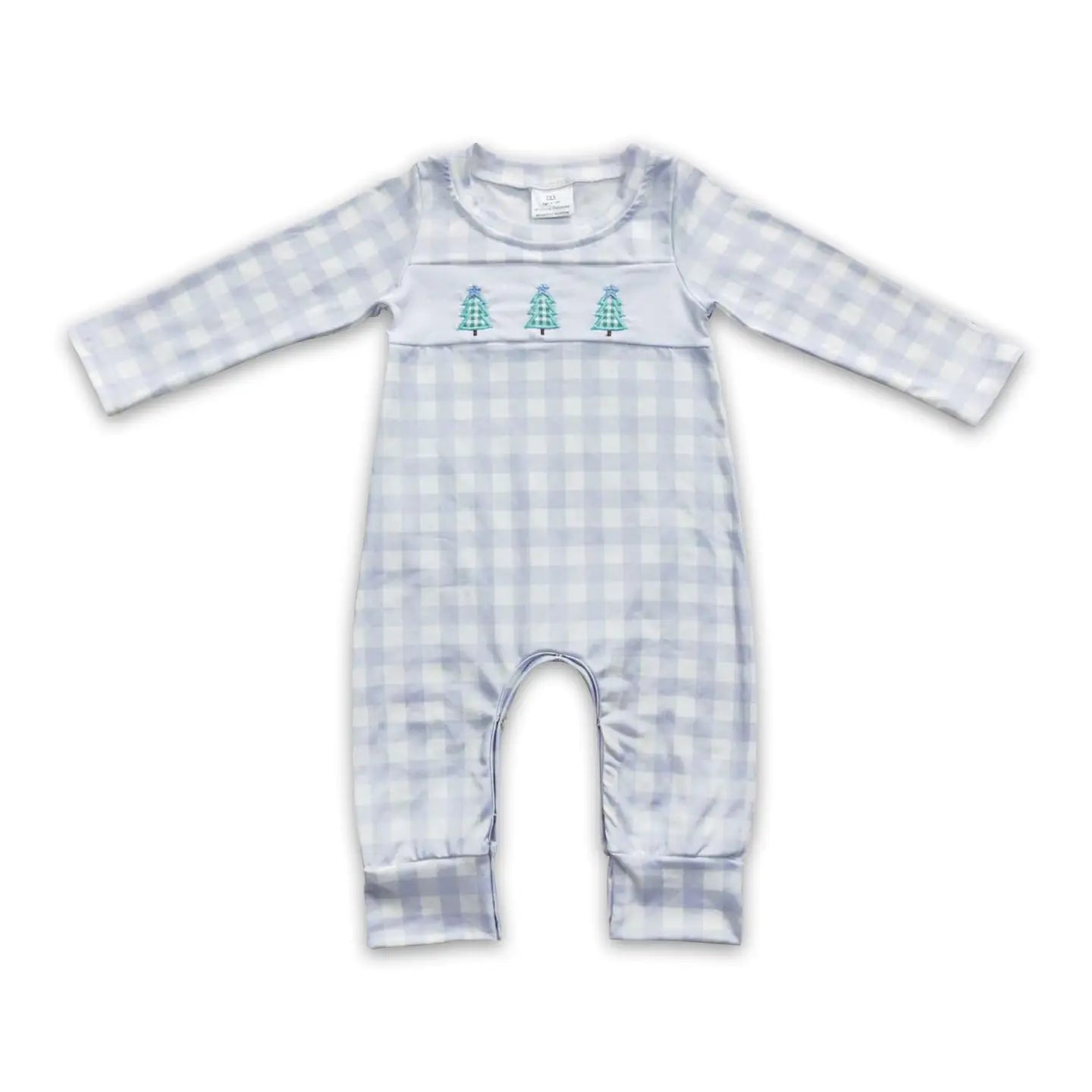 Blue Gingham Trees Jumper