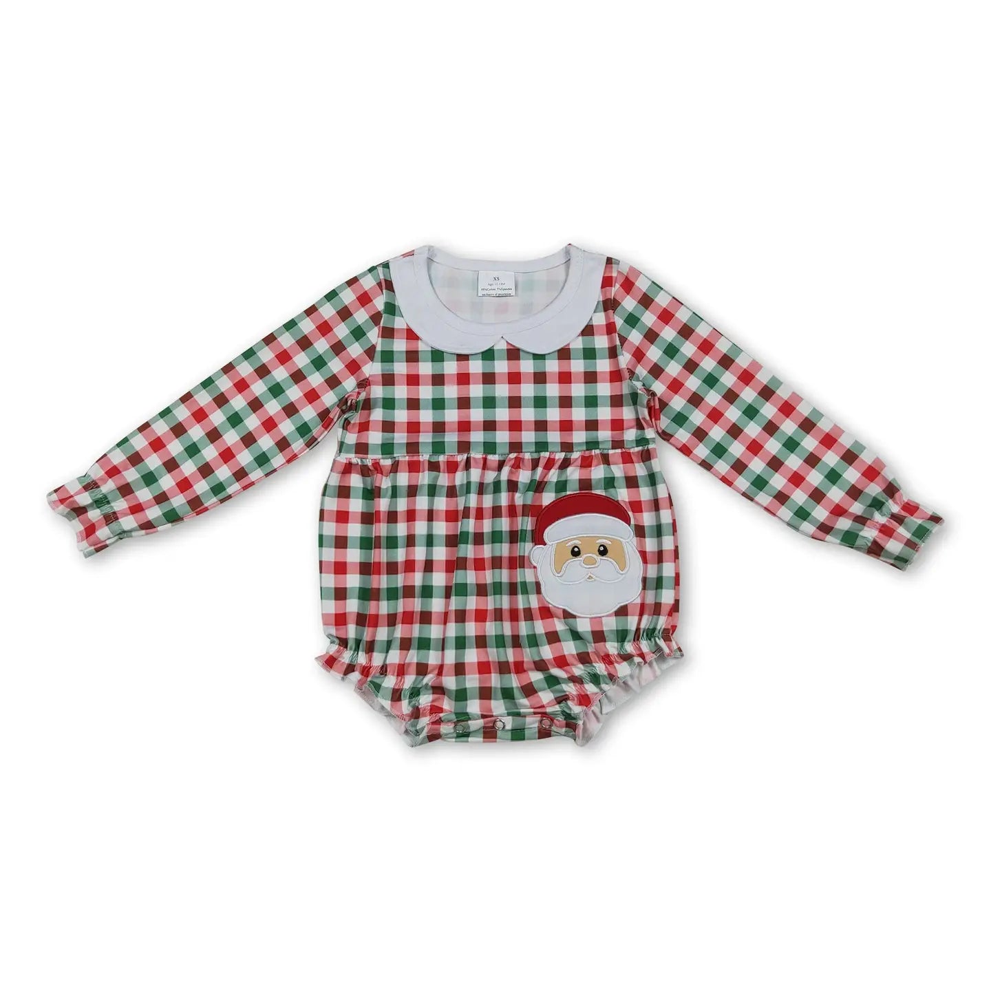 Christmas Gingham Santa Romper