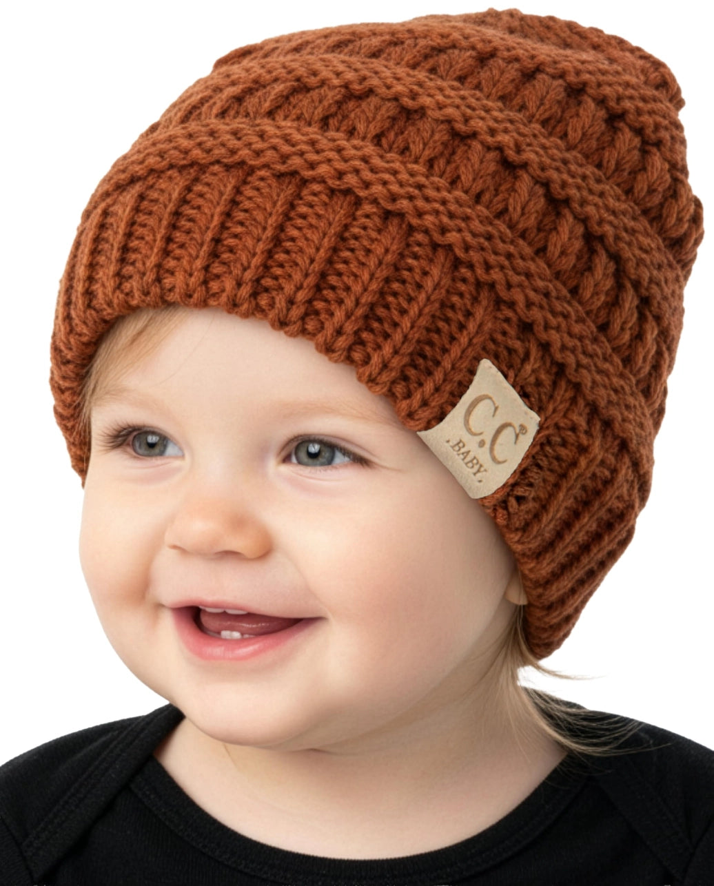 Infant Ribbed Beanie - Rust