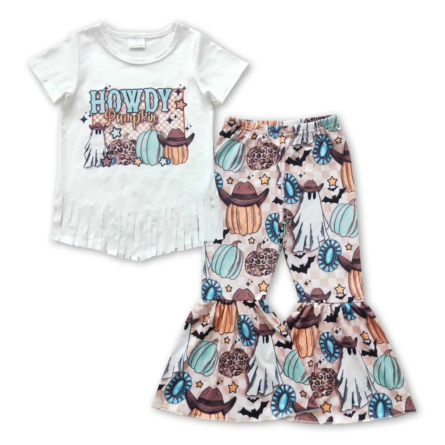 Howdy Pumpkin Fringe Top & Bell Bottoms