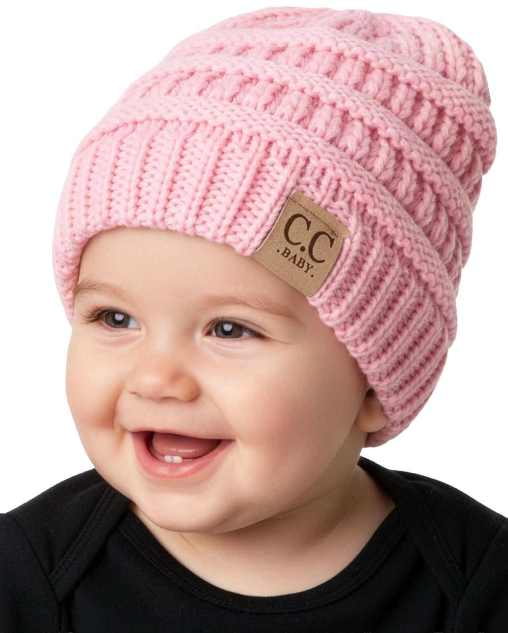 Infant Ribbed Beanie - Pink