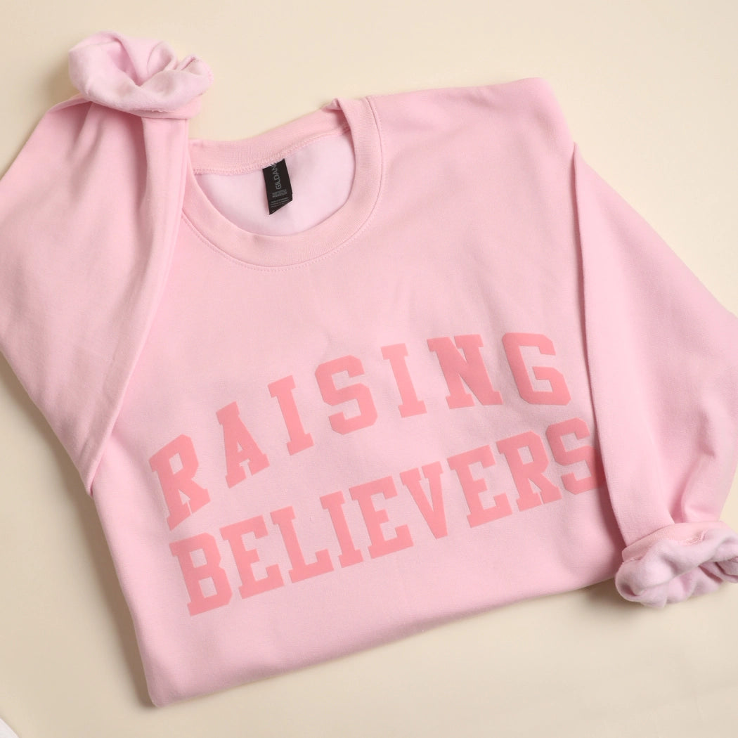 Raising Believers Flocked Crewneck