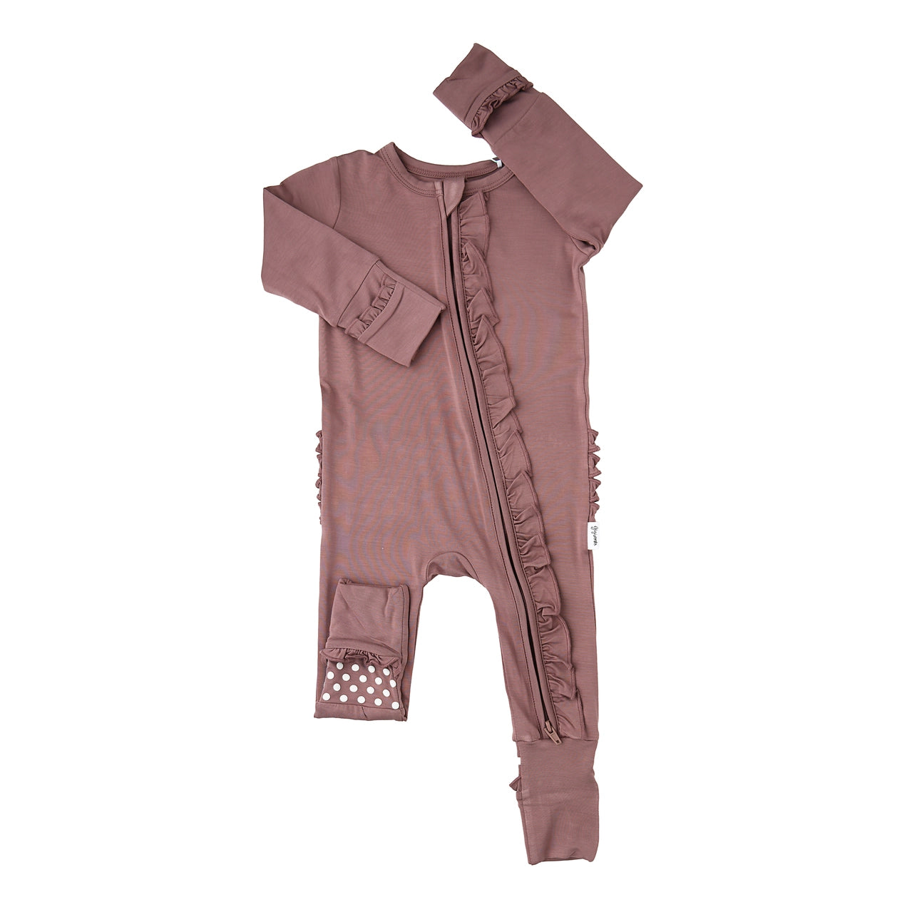 Mauve Bamboo Ruffle Zippie