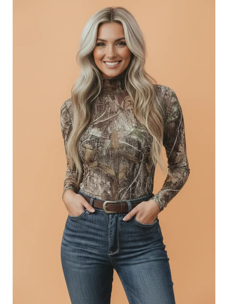 Mesh Camo Top