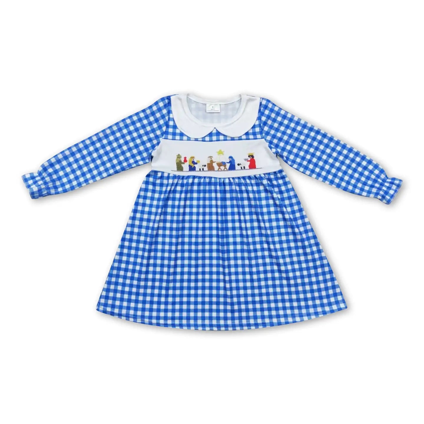 Blue Gingham Nativity Dress