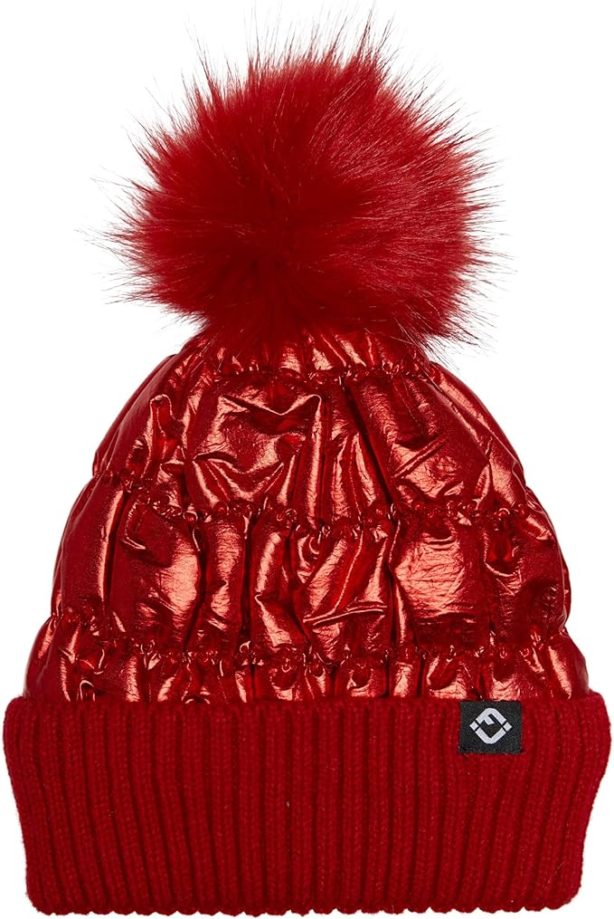 Toddler/Kids Puffer Pom Beanie - Red