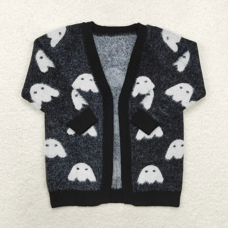 Black Ghost Fleece Cardigan