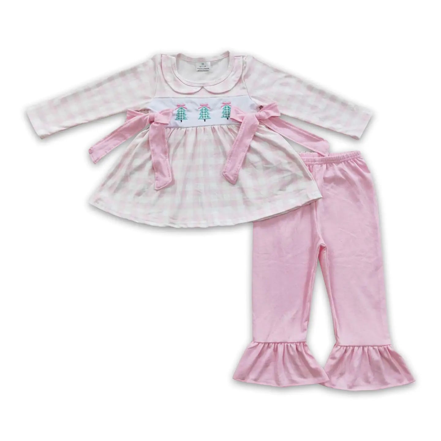Pink Gingham Trees Tunic & Pants