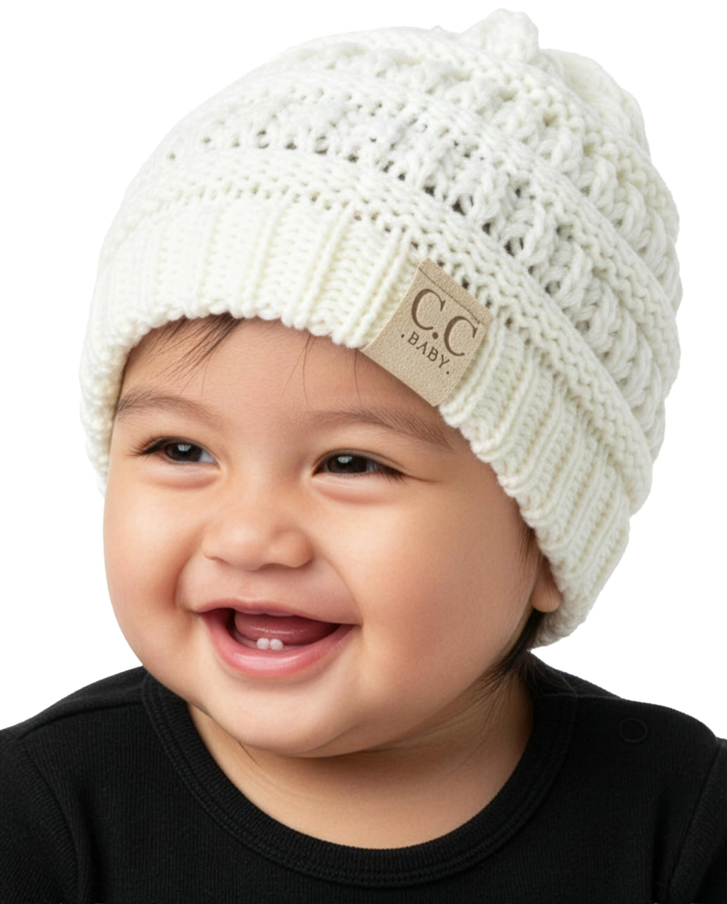 Infant Ribbed Beanie - Ivory