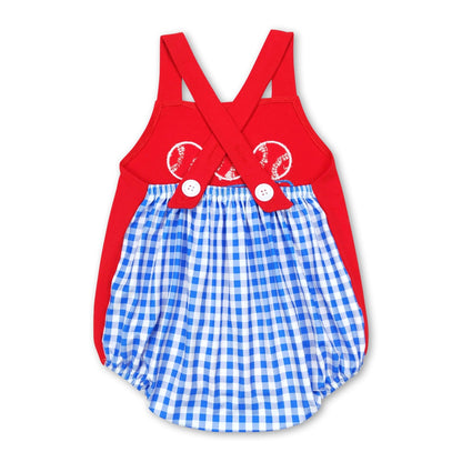 Blue Gingham Applique Romper