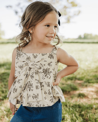 Sepia Garden Bow Front Top