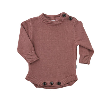 Mauve Knit Sweater Romper