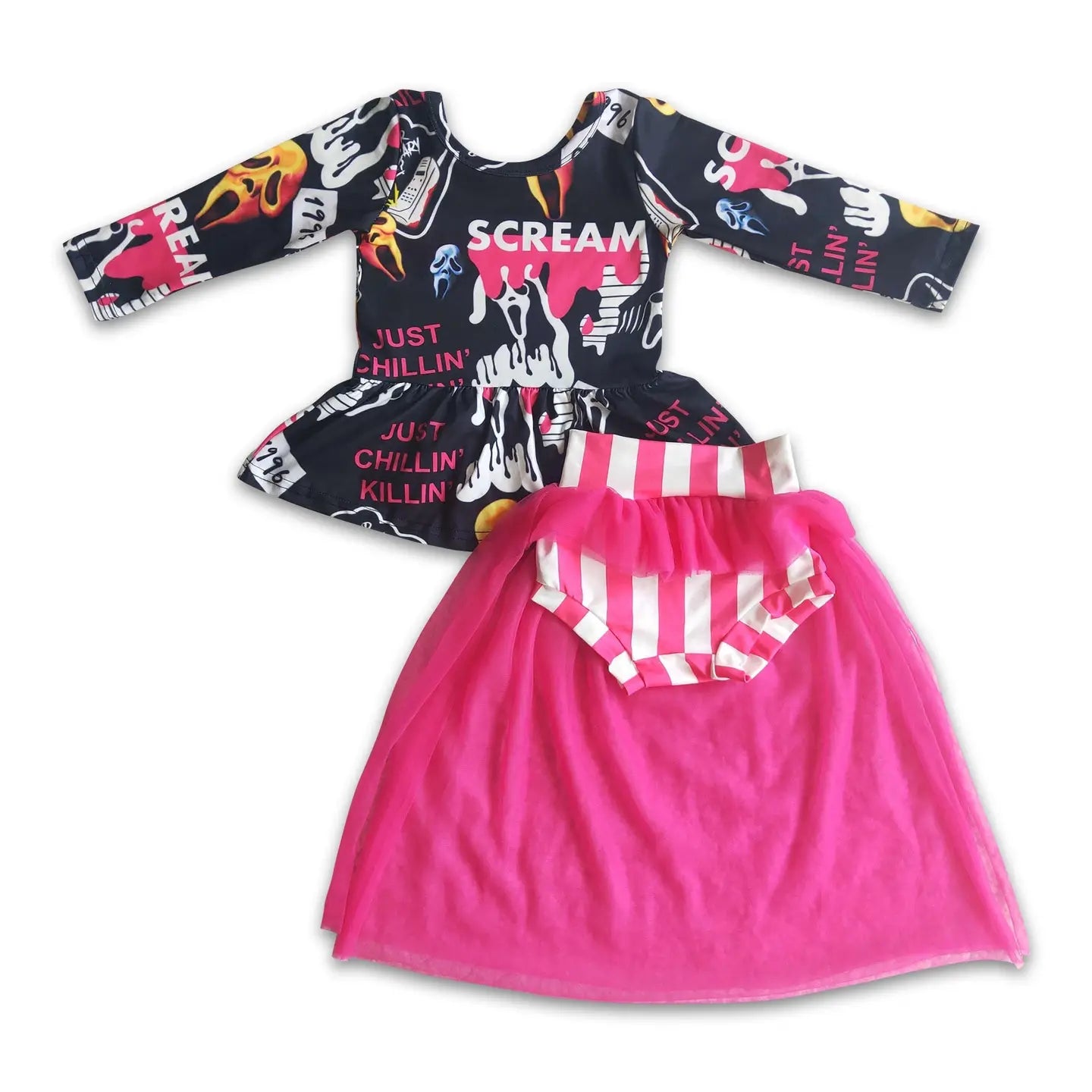 Just Chillin' Peplum Top & Skirted Bummies