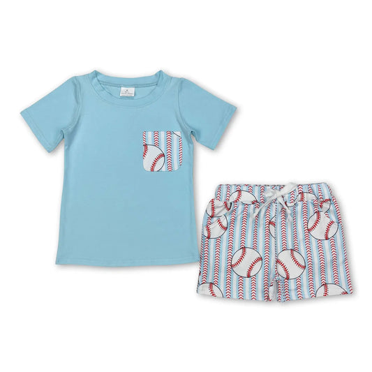 Aqua Pocket Tee & Shorts Set