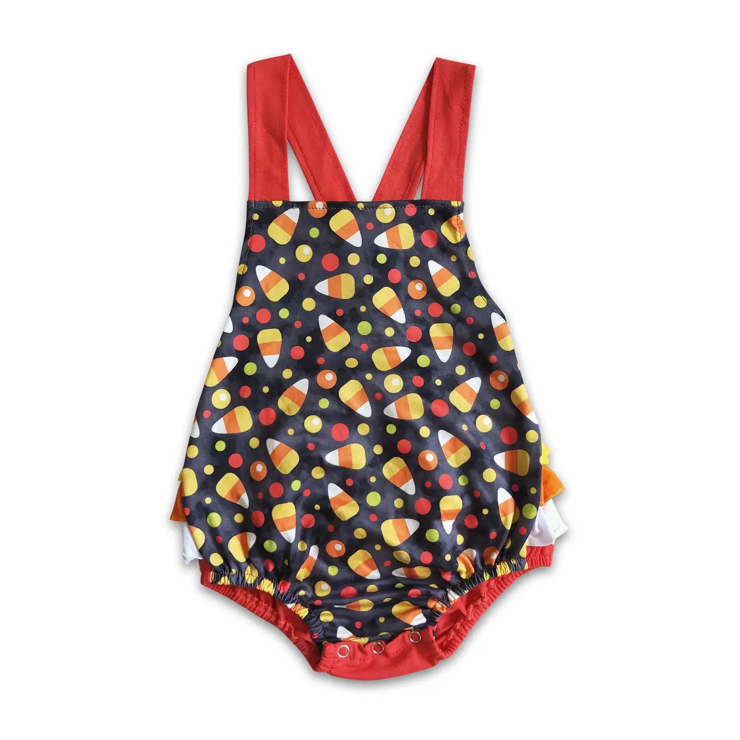 Candy Corn Ruffle Romper