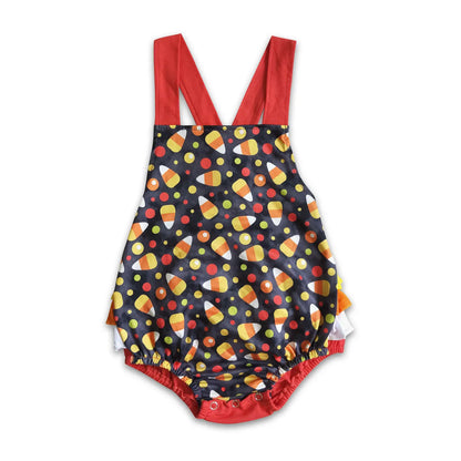 Candy Corn Ruffle Romper