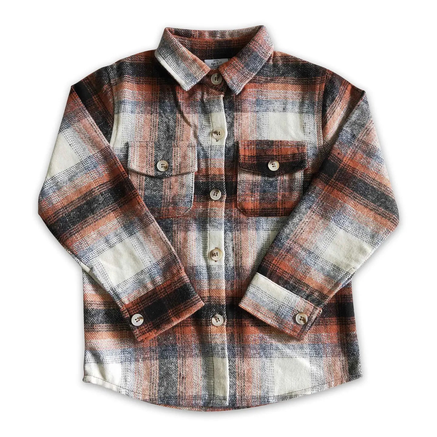 Dark Orange Plaid Shacket