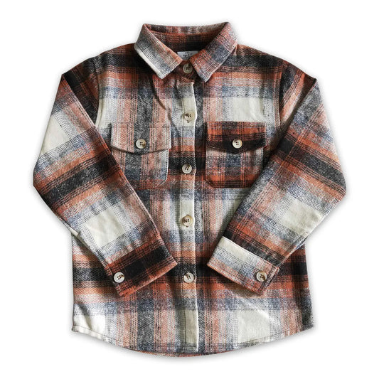 Dark Orange Plaid Shacket