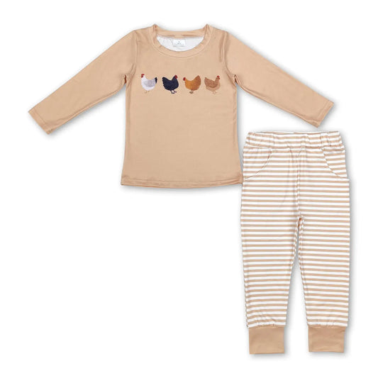 Chicken Striped Pant Set