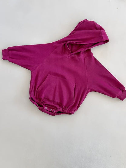 Ribbed Hooded Romper