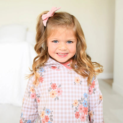 Callie Gingham Floral Hooded Sweatsuit Set