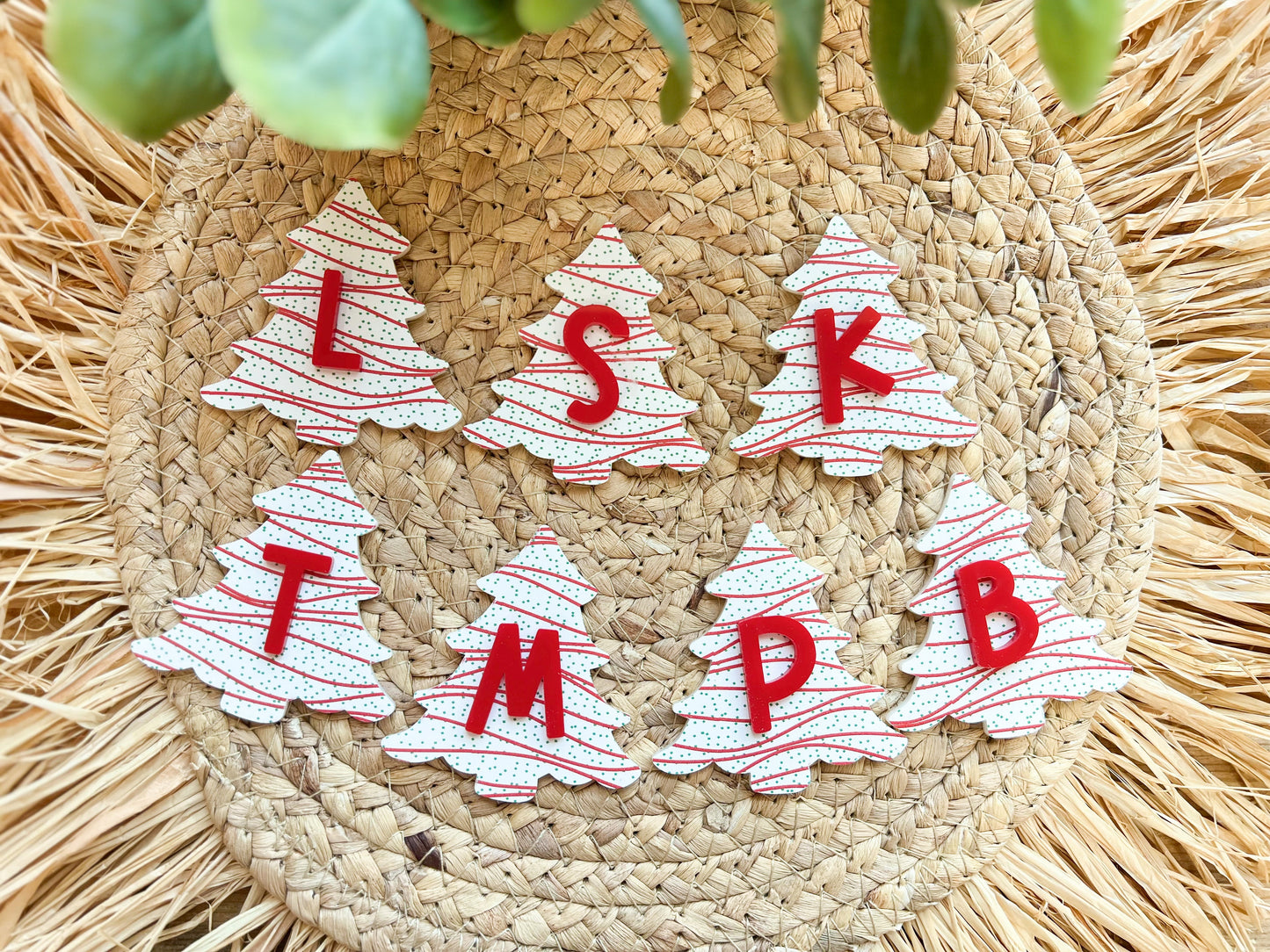 Christmas Cake Initial Clips - CLOSES 11/7