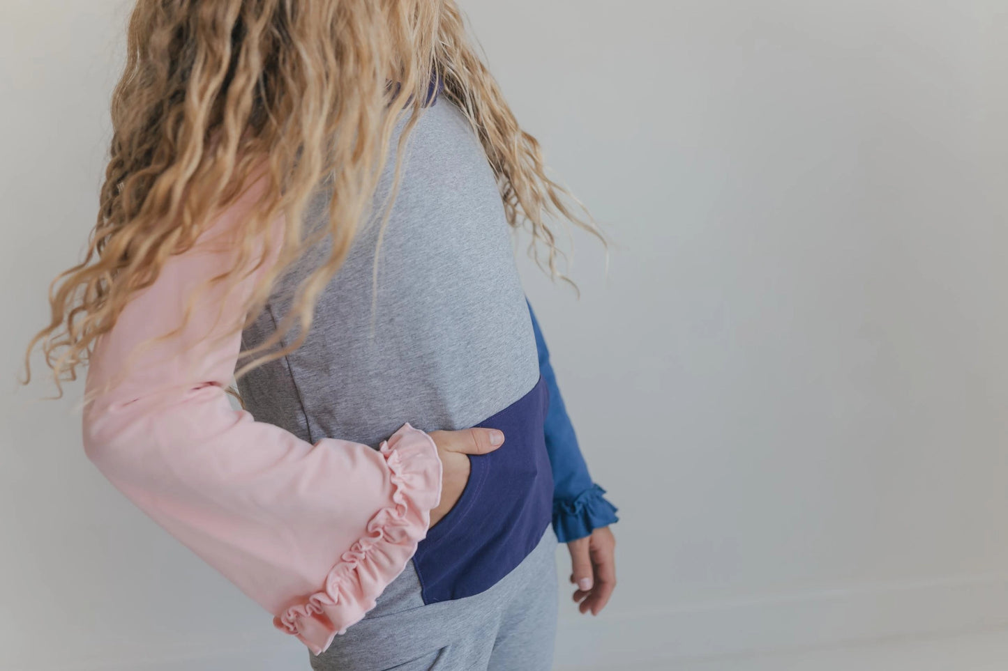 Rosy Gray Hooded Ruffle Pocket Lounge Set