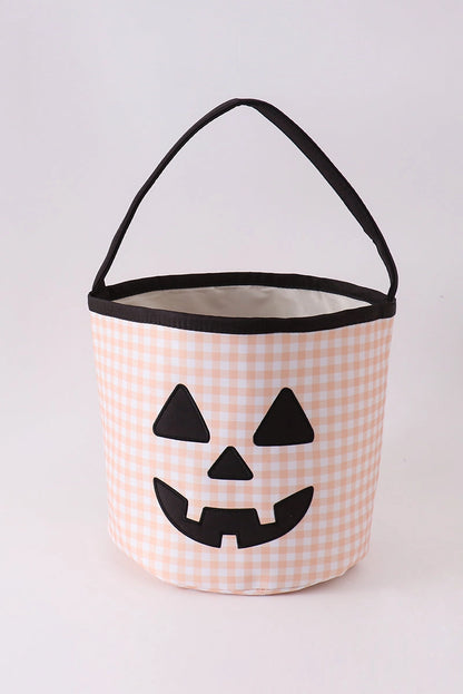 Apricot Pumpkin Appliqué Gingham Basket