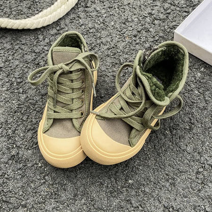 Fleece Lined High-top Sneakers