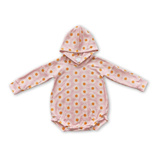 Peachy Daisy Hooded Bubble Romper