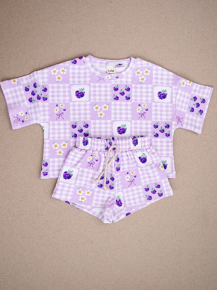 Purple Raspberry Shorts Set