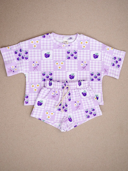 Purple Raspberry Shorts Set