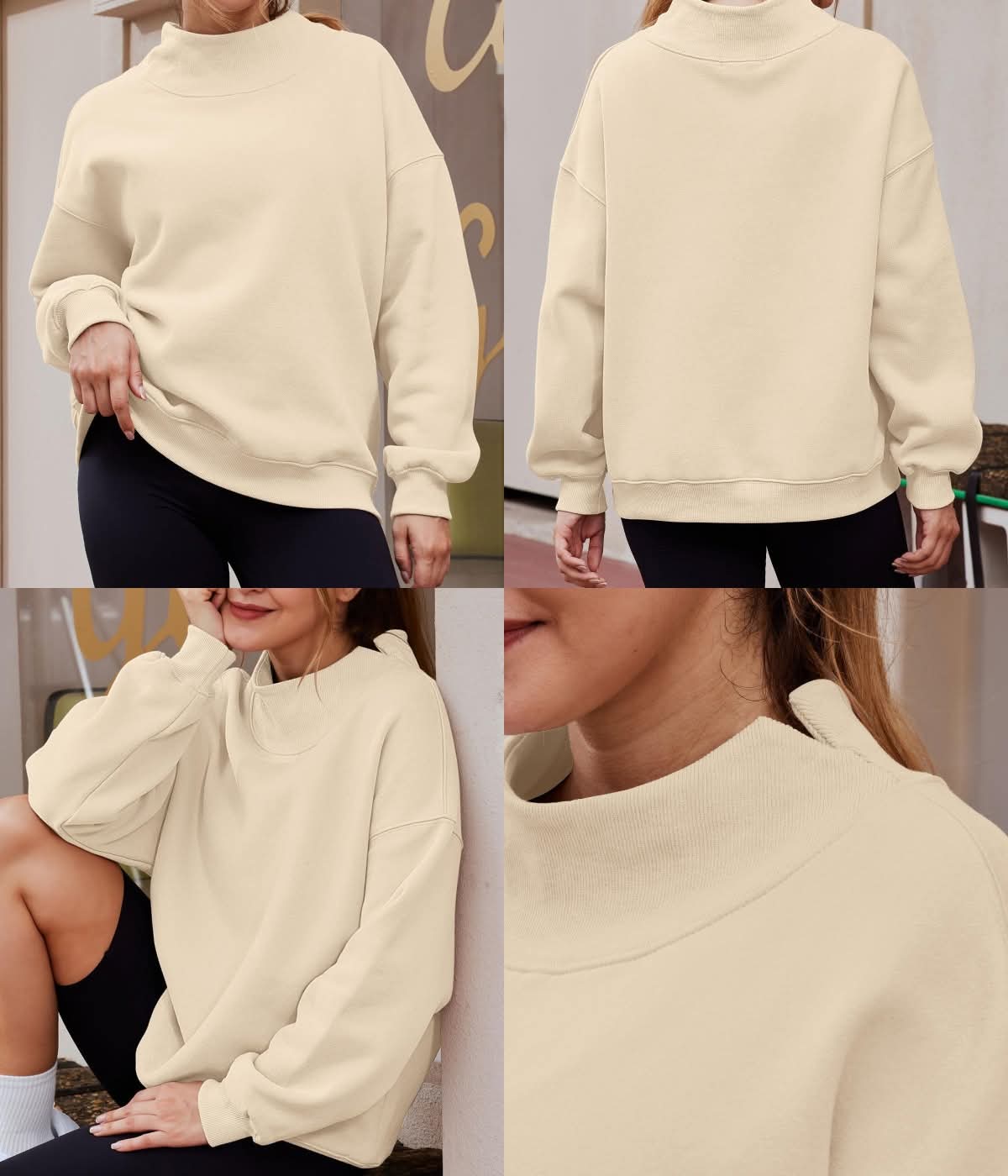 Mock Neck Solid Sweatshirt - CLOSES 11/9