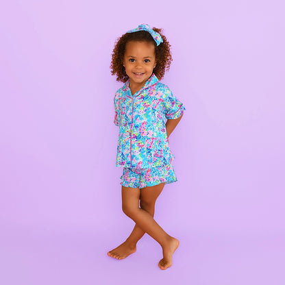 Ella Bamboo - Button-up Ruffle Short PJs