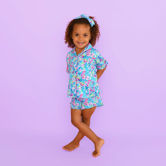 Ella Bamboo - Button-up Ruffle Short PJs