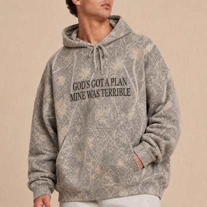 God's Got A Plan Embroidered Camo Hoodie
