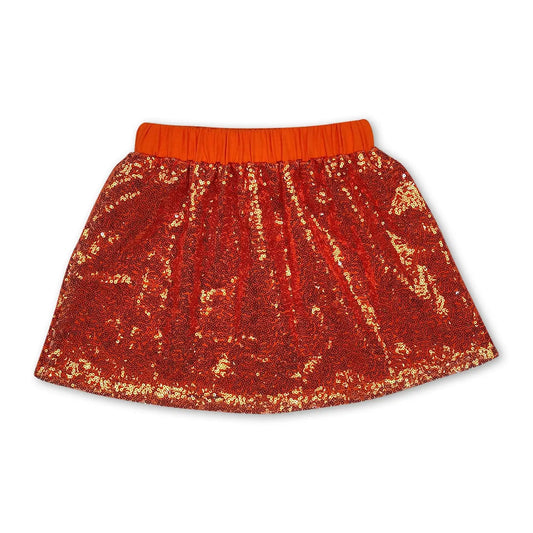 Orange Sequin Skirt