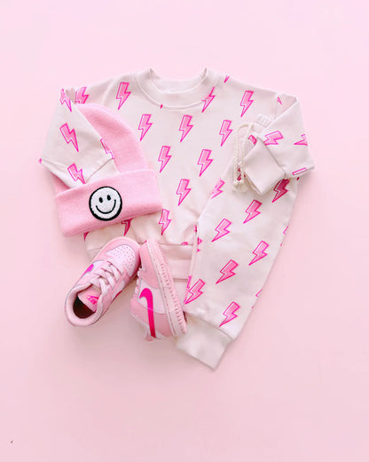 Pink Bolts Jogger Set