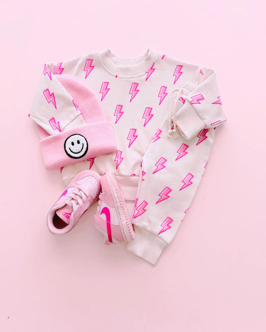 Pink Bolts Jogger Set
