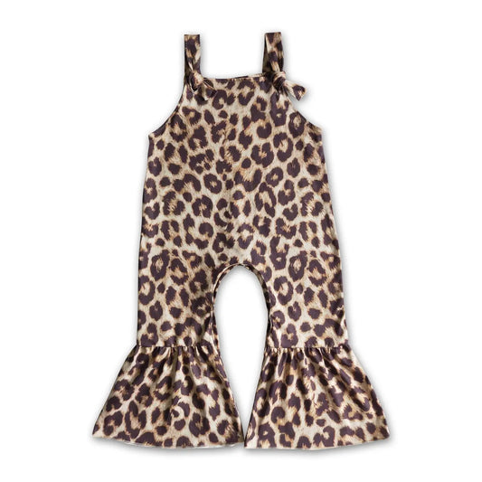Brown Leopard Bell Jumpsuit