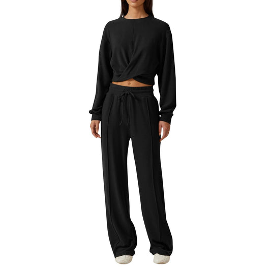 Twist Crop Sweatshirt & Pant Set