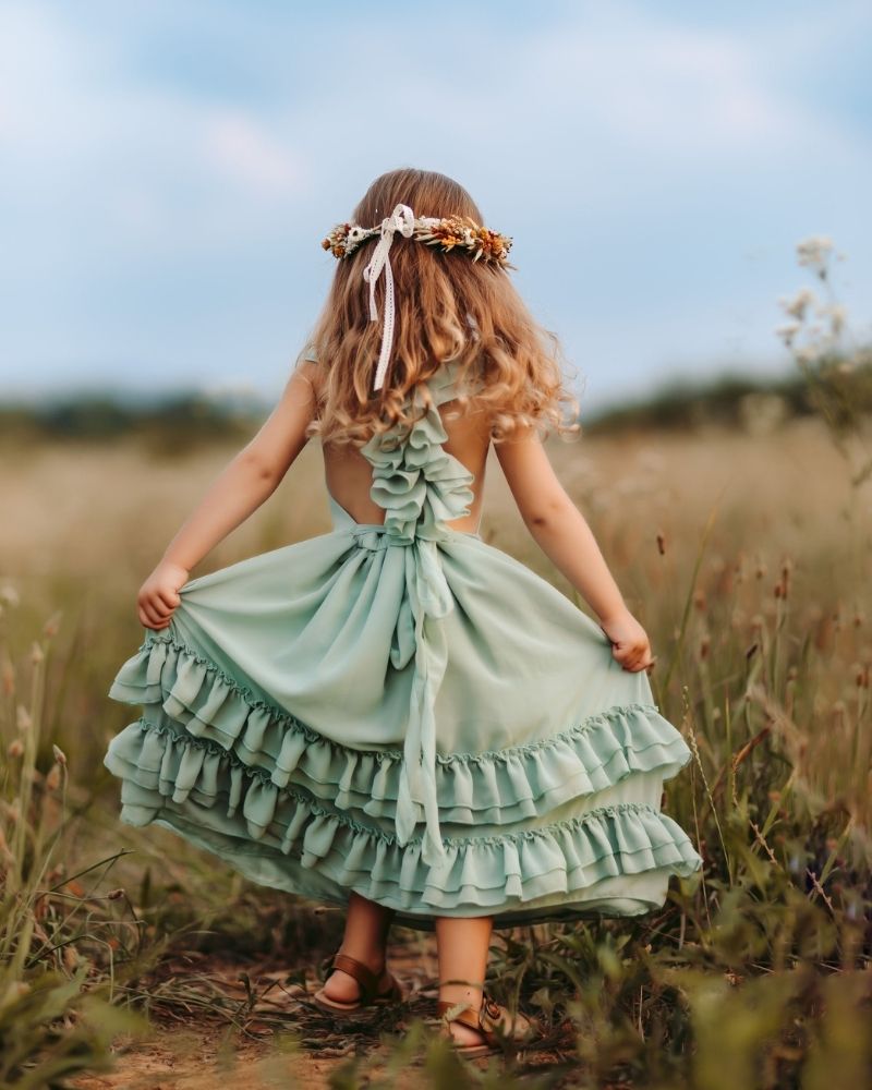 Sage Ruffle Maxi Dress