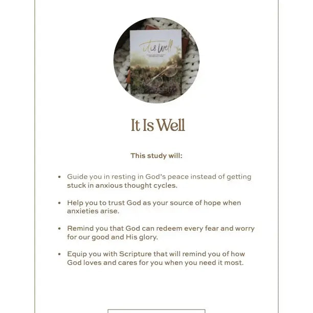It Is Well Bible Study
