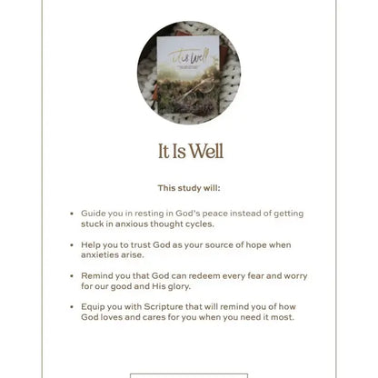 It Is Well Bible Study